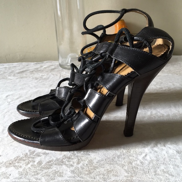 SOLD • YSL Rive Gauche Gladiator Heels sz 9 • - Picture 6 of 8
